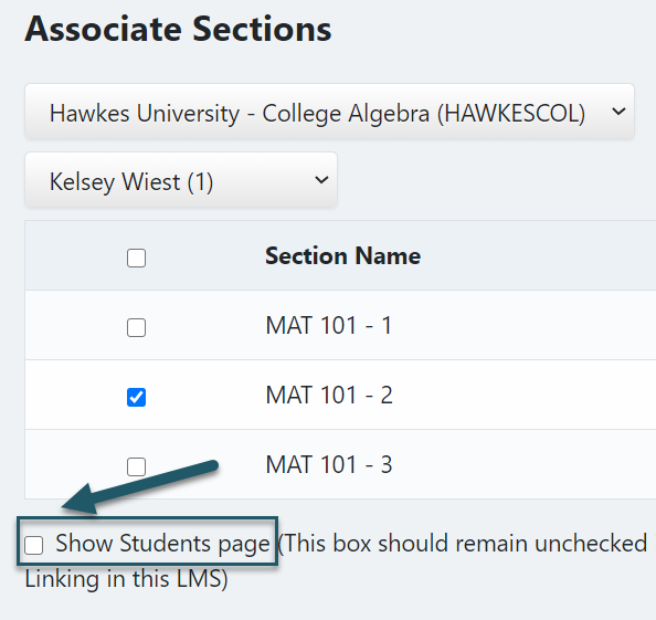 Hawkes Learning Support Canvas Using The Student Sync Tab